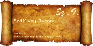 Szávay Ivonn névjegykártya